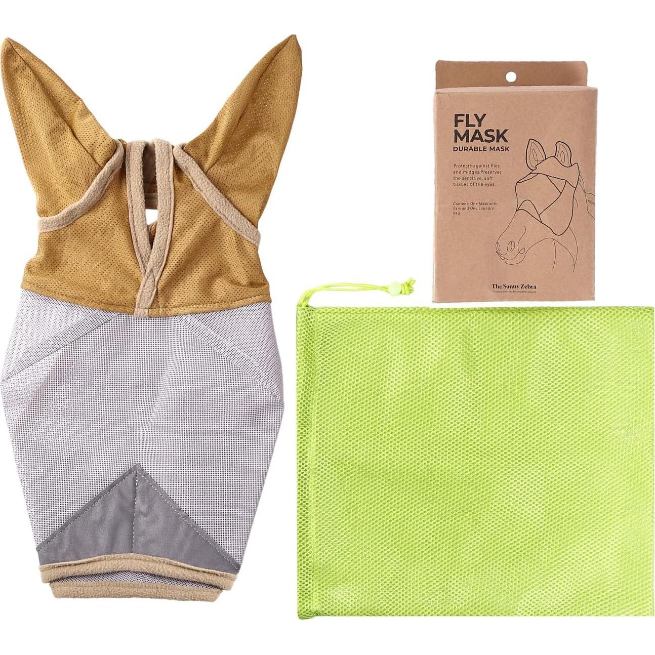 Máscara para Moscas de Caballo The Sunny Zebra, UV 70%, Tamaño Caballo