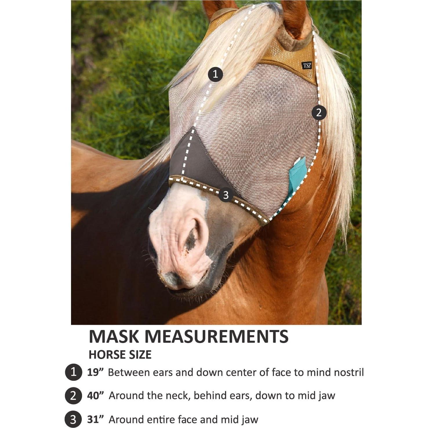 Máscara para Moscas de Caballo The Sunny Zebra, UV 70%, Tamaño Caballo