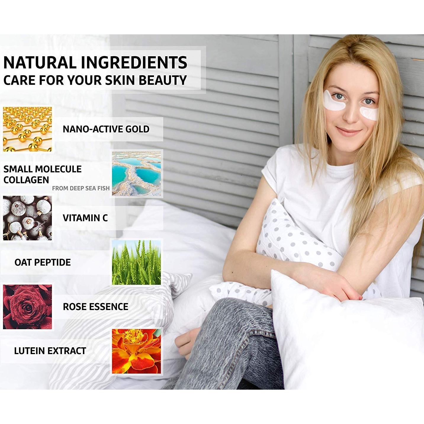 Parche para Ojos Jakuva 30PCS Colágeno Hidratante Blanco