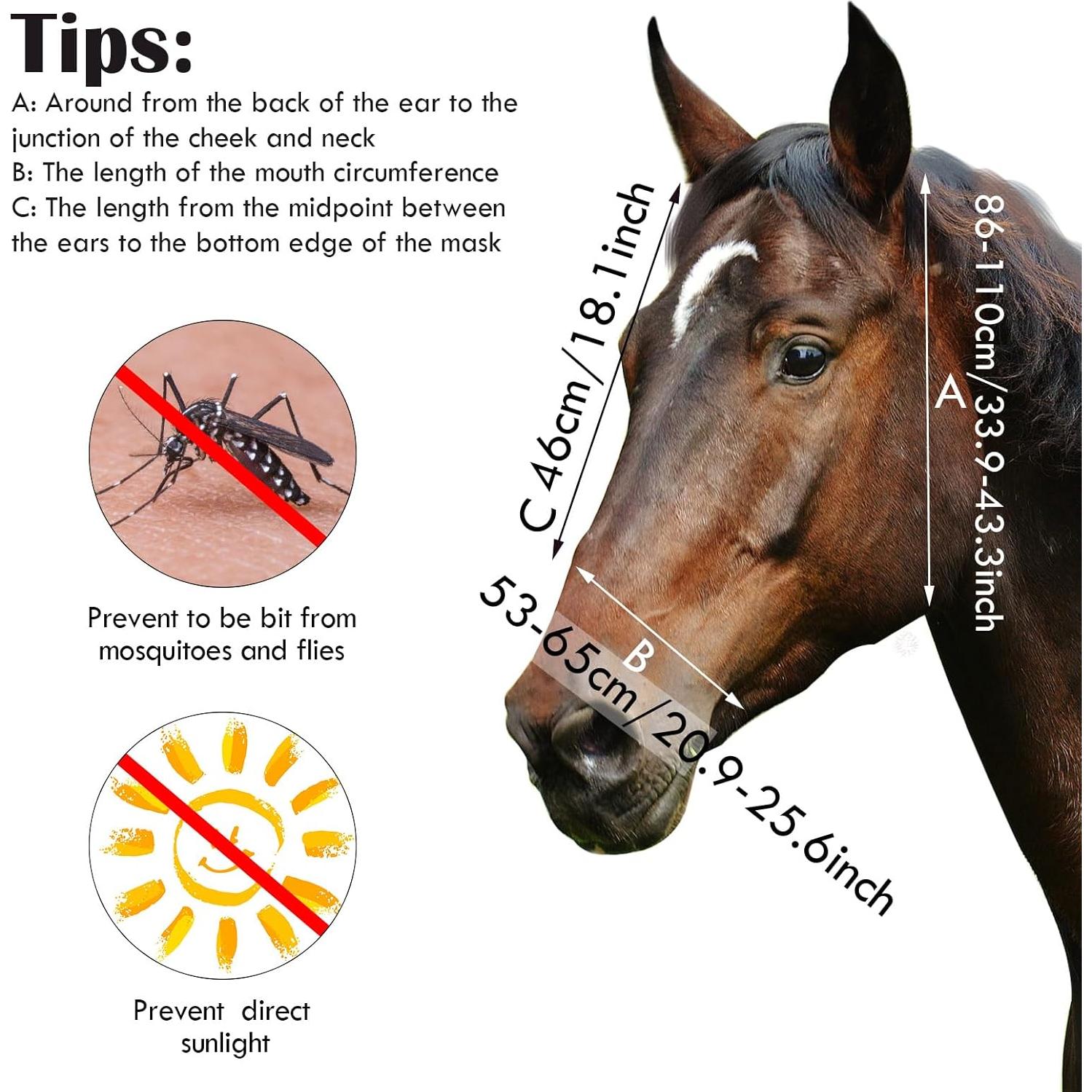 Máscaras para Caballos Frienda 4 Piezas Protección UV Grande