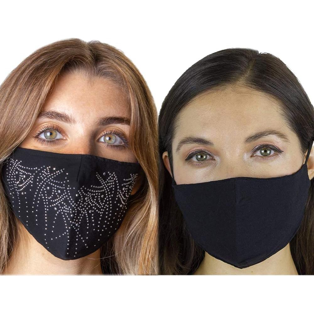 Máscara Facial de Tela Jessica McClintock 2 Piezas Algodón Negro