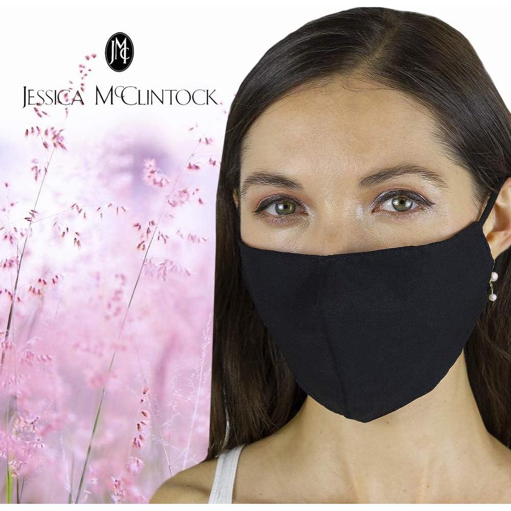 Máscara Facial de Tela Jessica McClintock 2 Piezas Algodón Negro