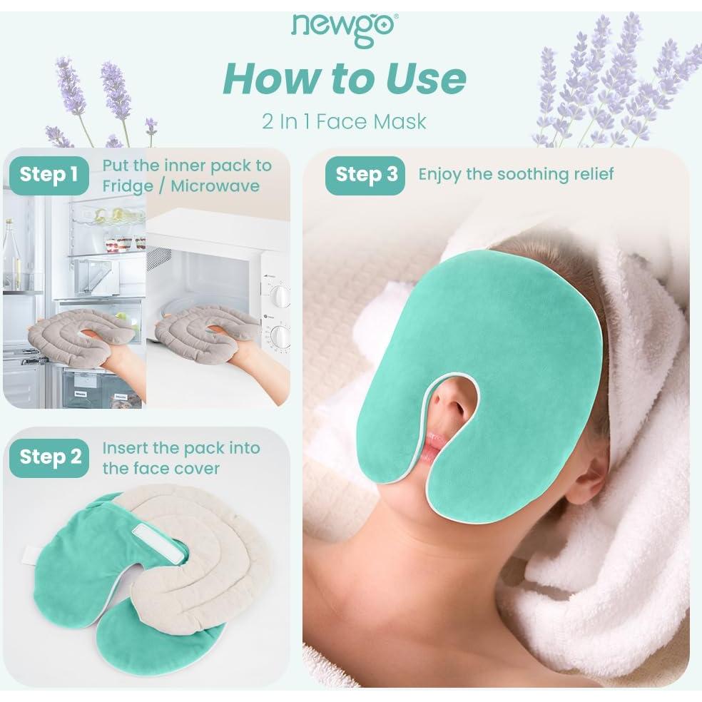 Máscara Calor Alivio Sinusal NEWGO Verde 20.7x10.4cm