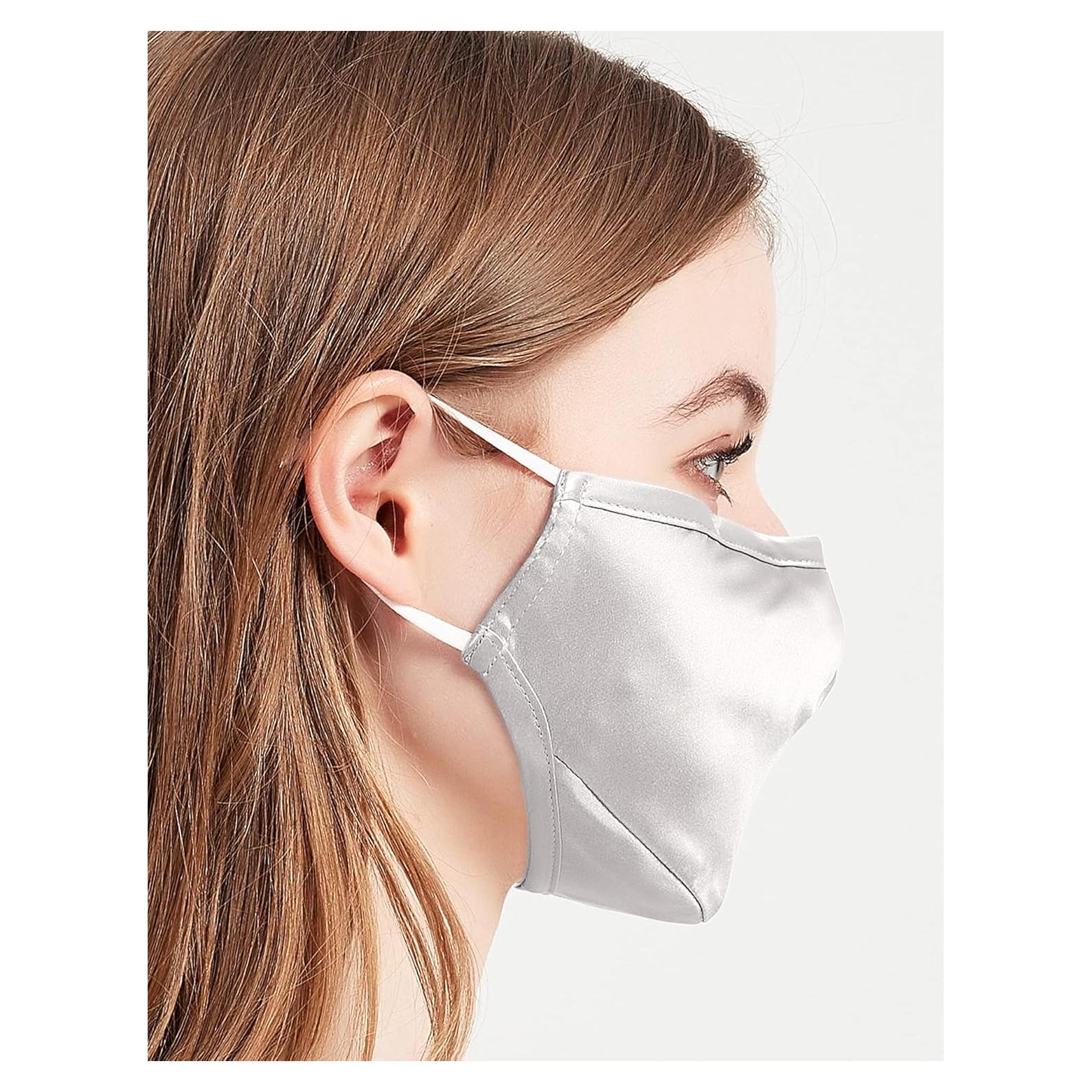 Mascarilla de Seda de Morera 100% Ajustable con Filtro Plata