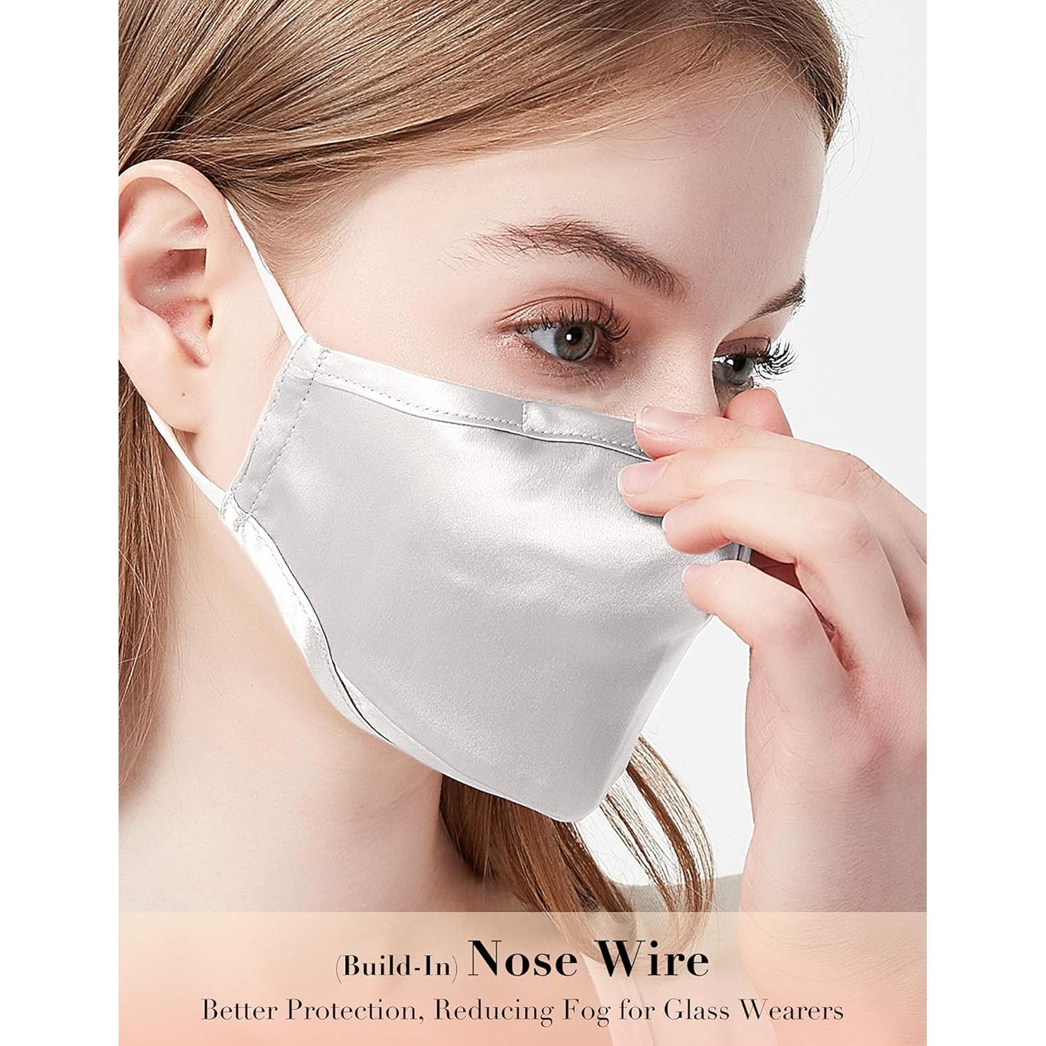 Mascarilla de Seda de Morera 100% Ajustable con Filtro Plata