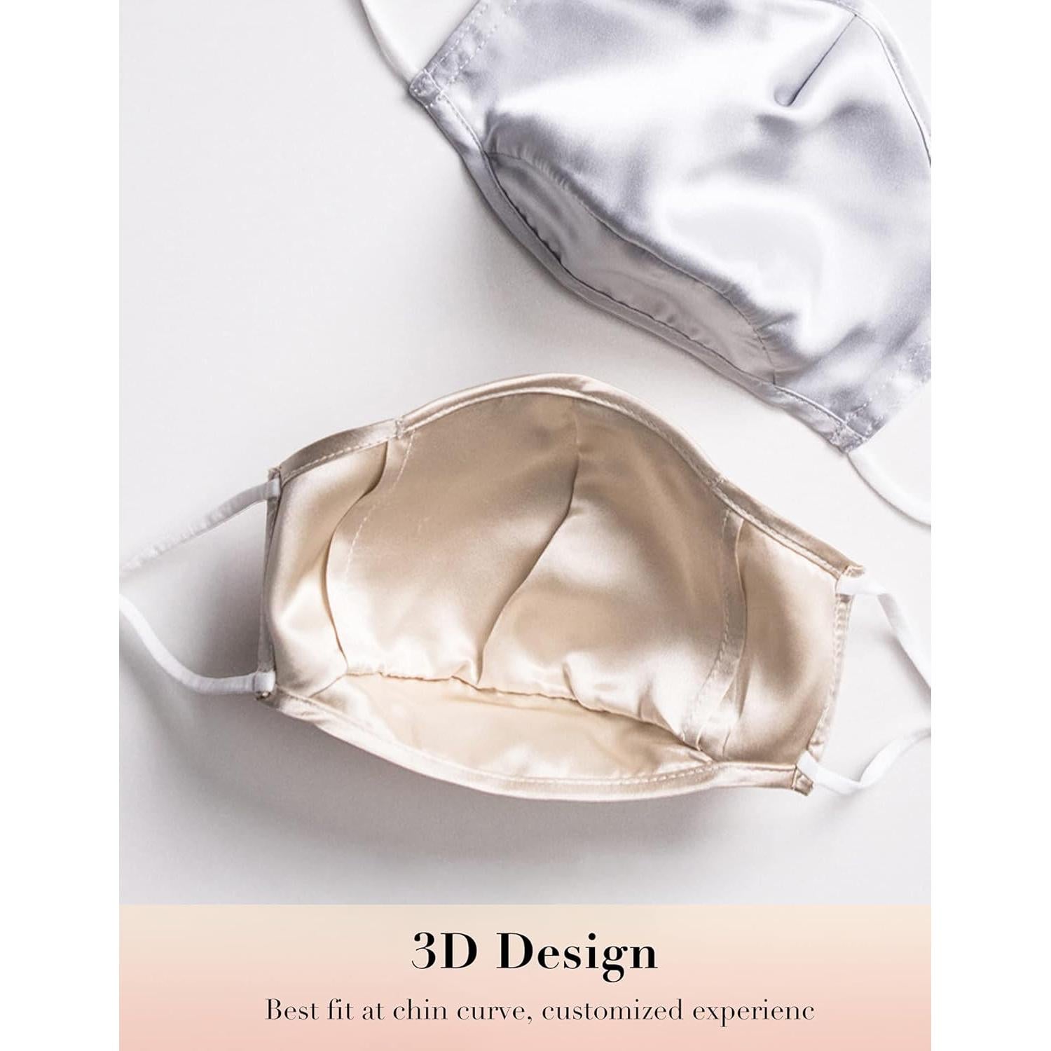 Mascarilla de Seda de Morera 100% Ajustable con Filtro Plata