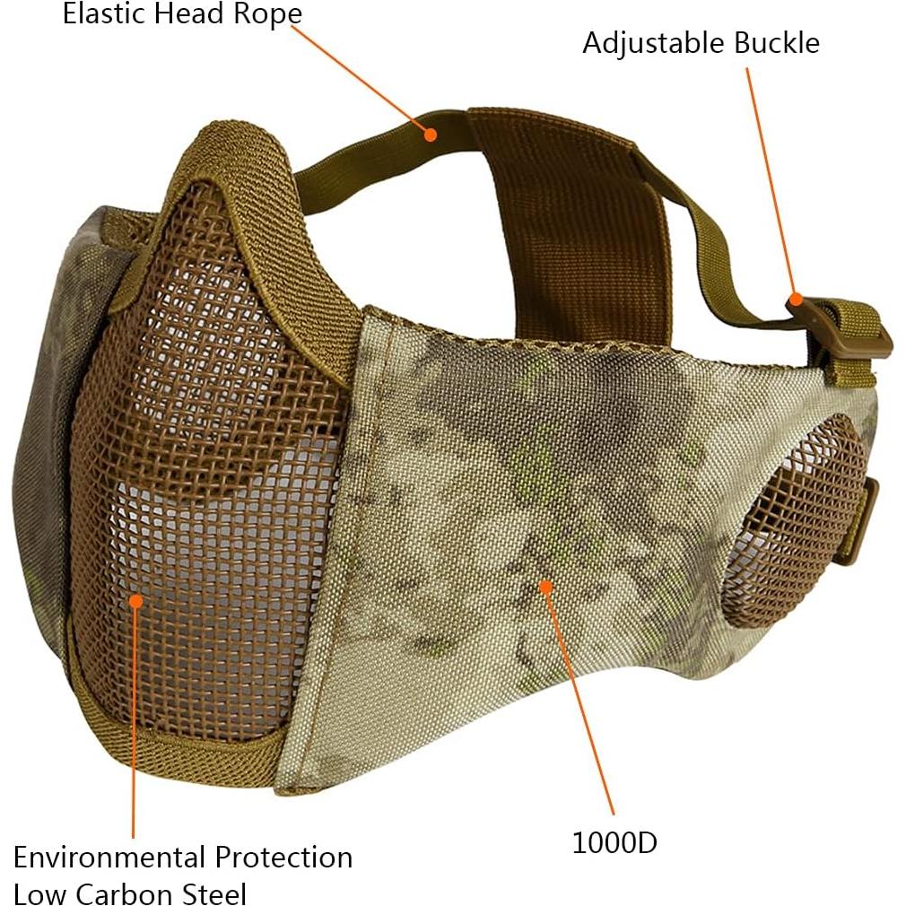 Máscara de Malla Airsoft AOUTACC AT, Protección 600 FPS