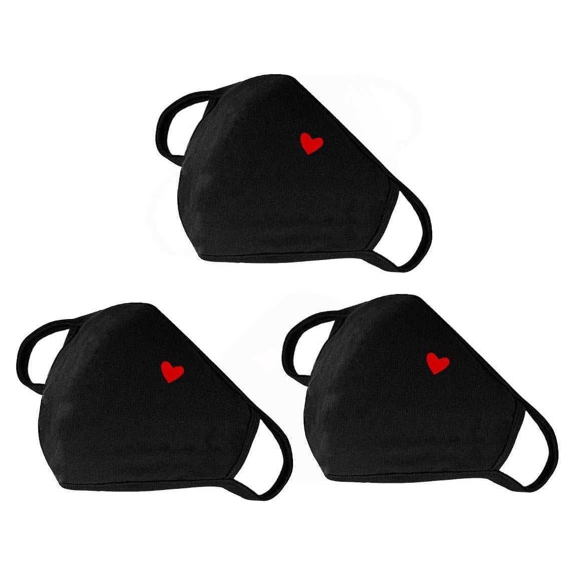 Mascarillas de Tela de Corazón Yiiza - Paquete de 3 Algodón