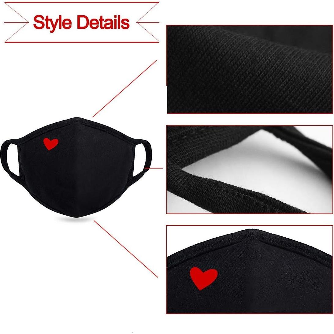 Mascarillas de Tela de Corazón Yiiza - Paquete de 3 Algodón