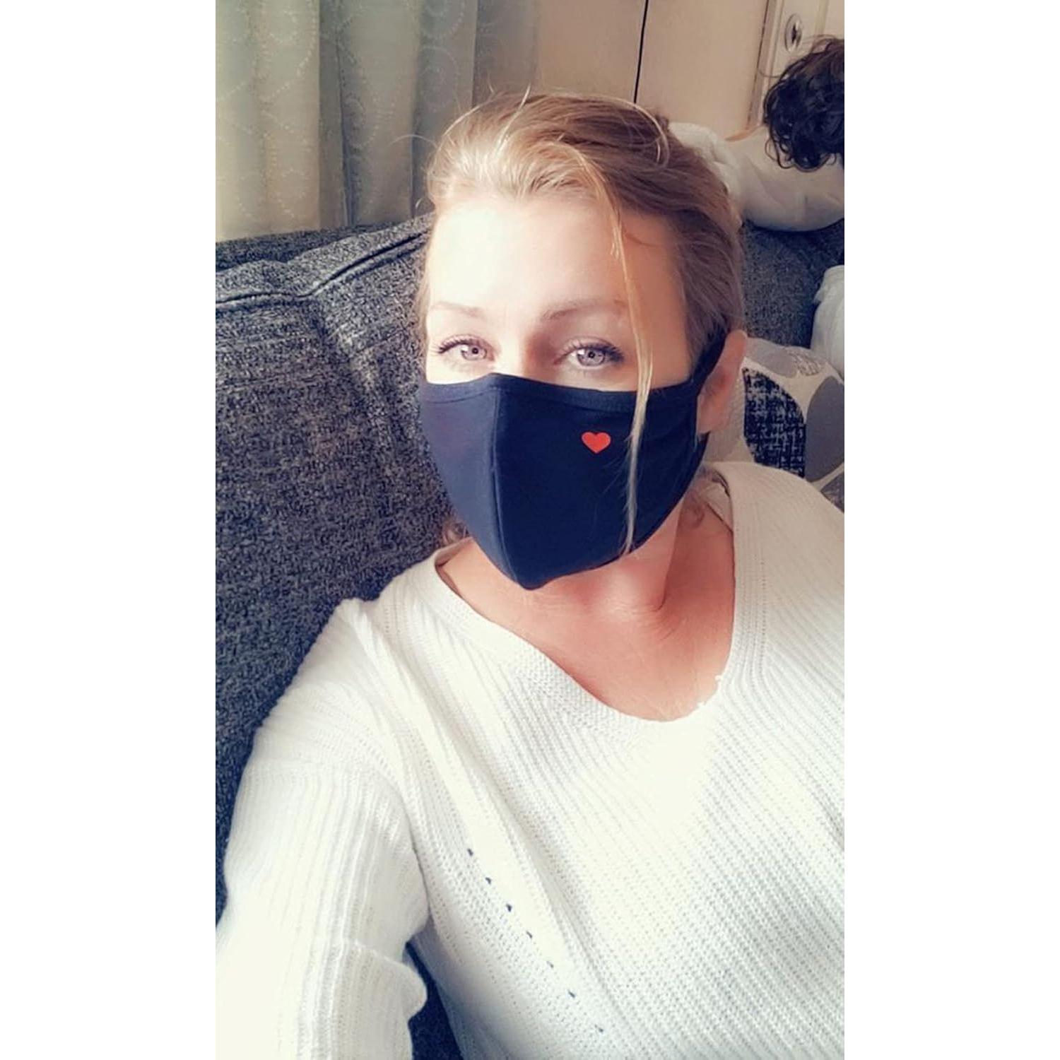 Mascarillas de Tela de Corazón Yiiza - Paquete de 3 Algodón