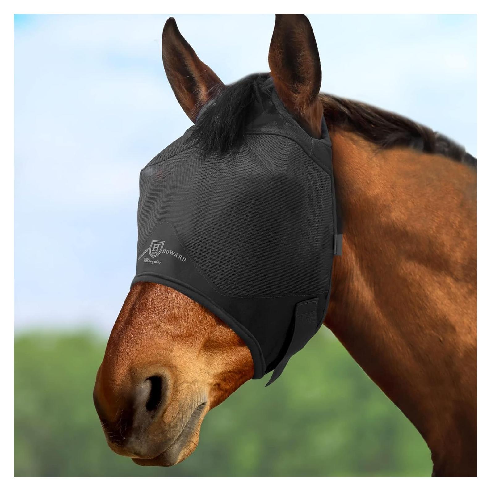 Máscara para Moscas de Caballo Harrison Howard Negra Mediana