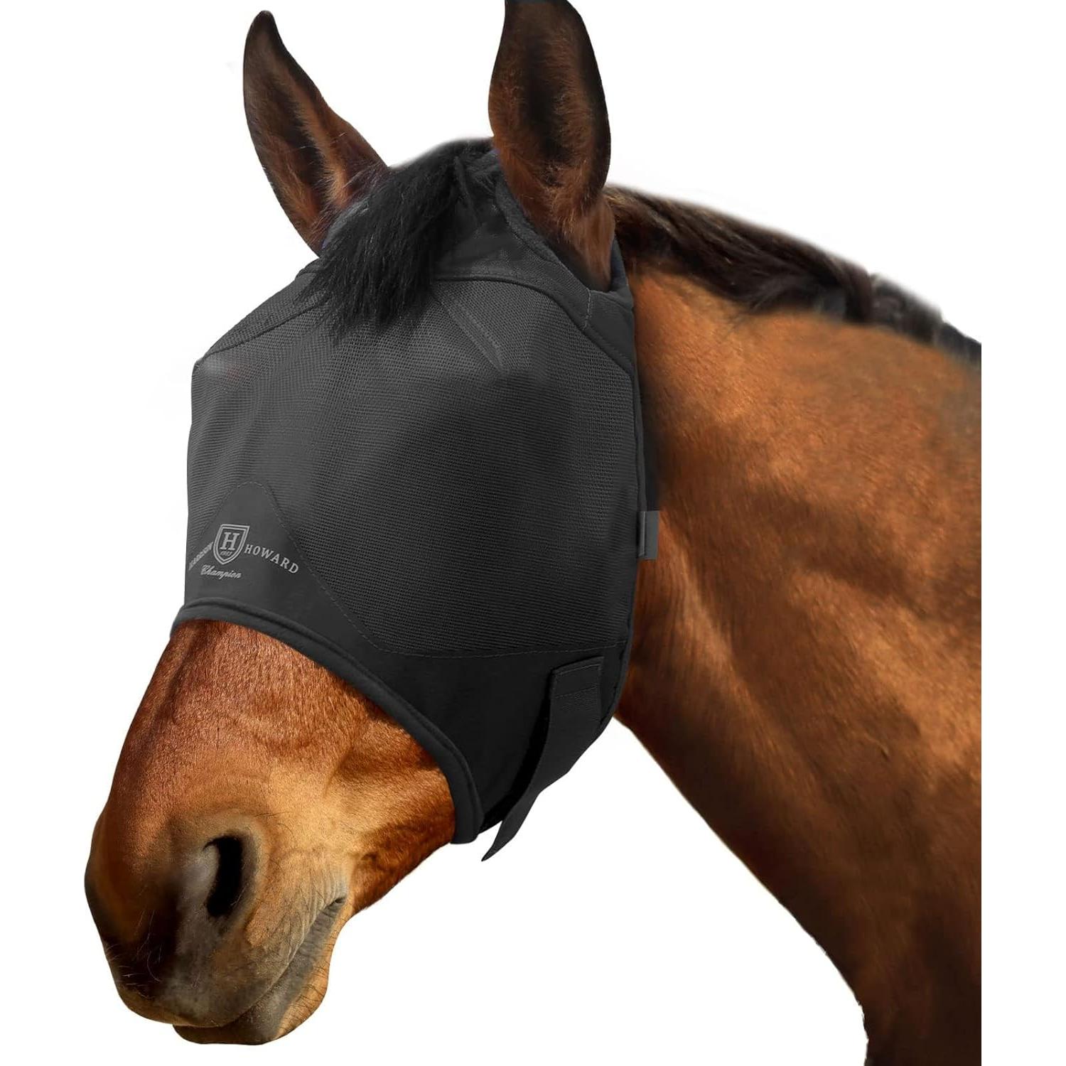 Máscara para Moscas de Caballo Harrison Howard Negra Mediana
