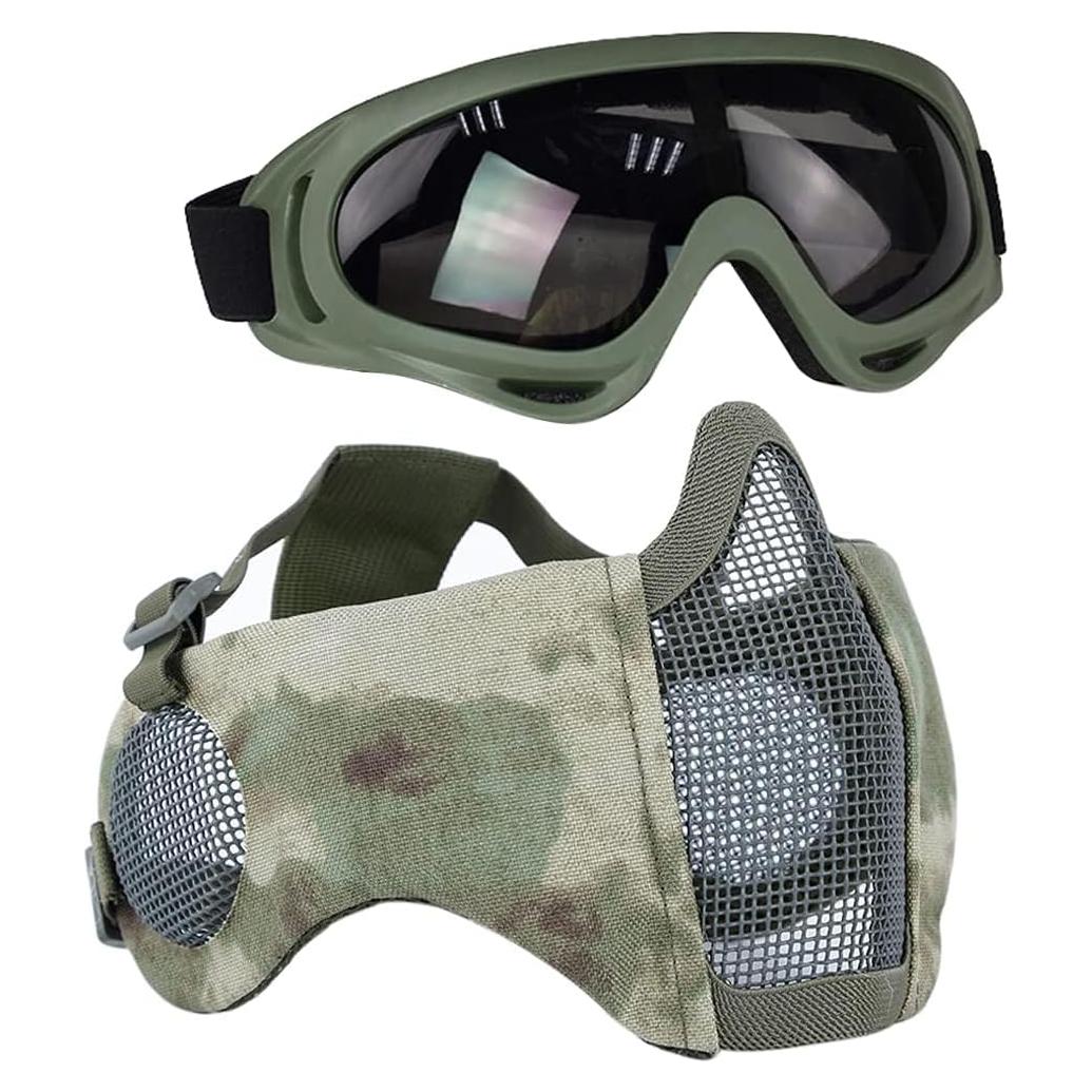 Conjunto de Protección Airsoft AOUTACC - Máscara y Gafas Tácticas