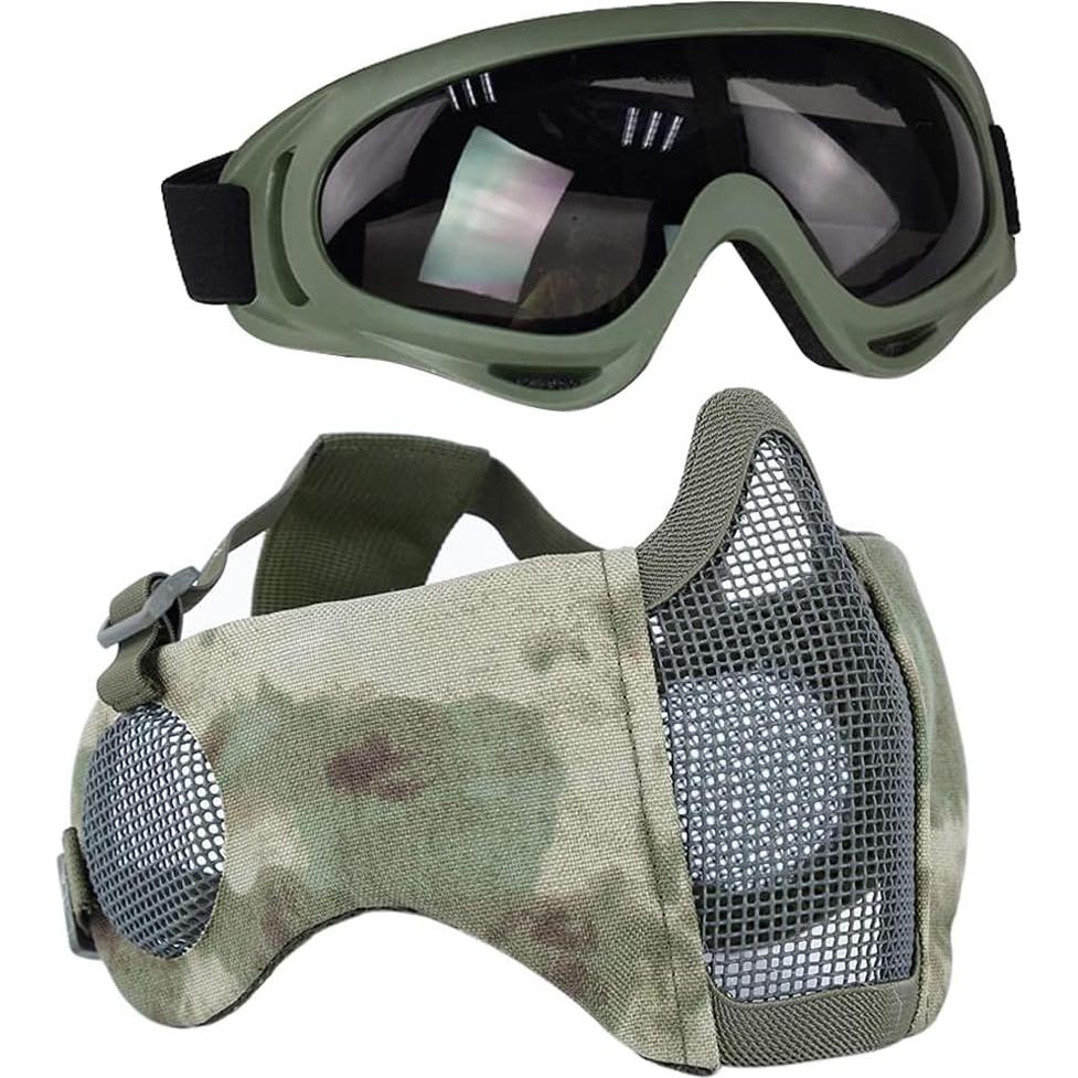 Conjunto de Protección Airsoft AOUTACC - Máscara y Gafas Tácticas