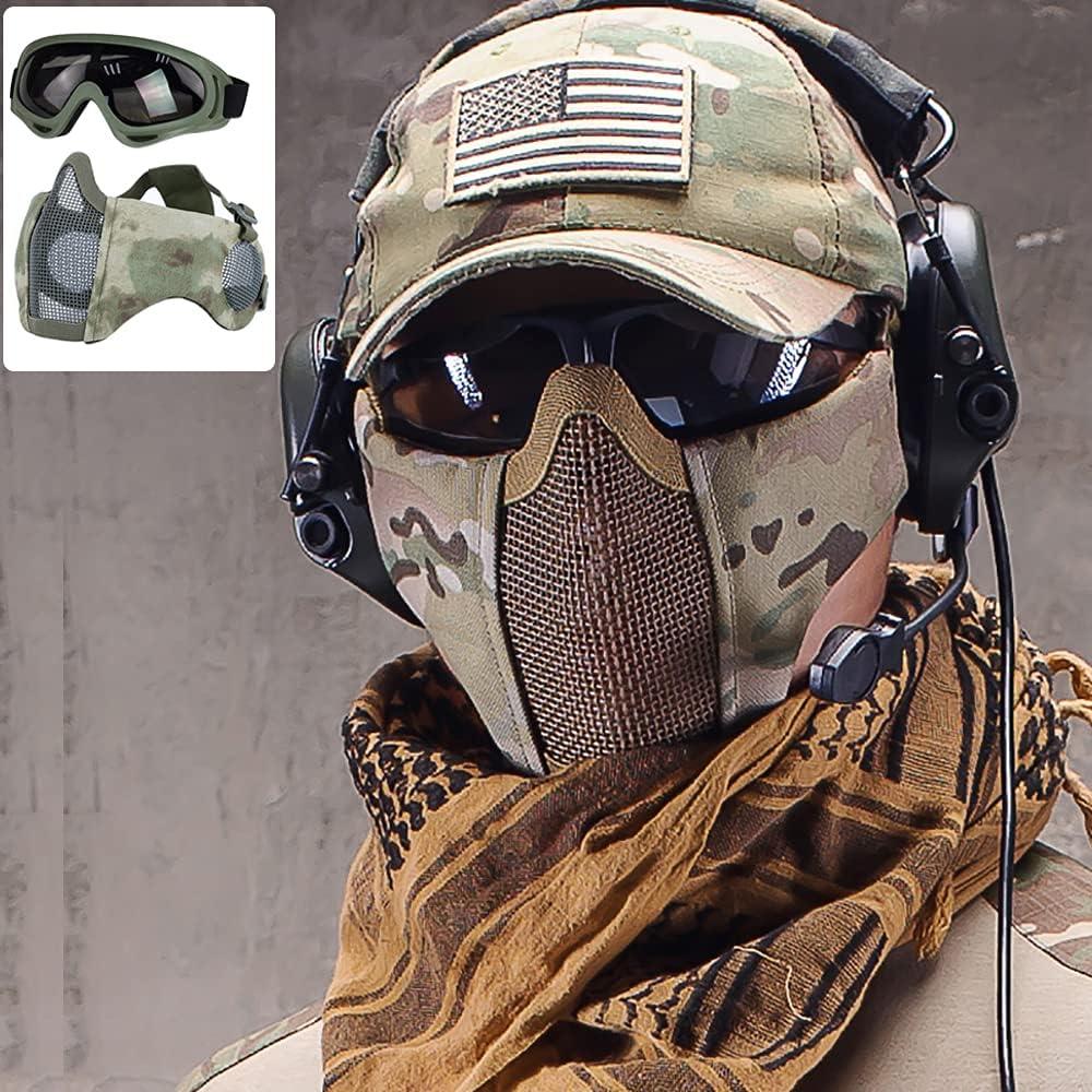 Conjunto de Protección Airsoft AOUTACC - Máscara y Gafas Tácticas