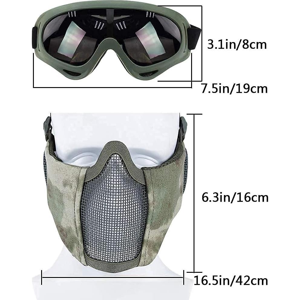 Conjunto de Protección Airsoft AOUTACC - Máscara y Gafas Tácticas