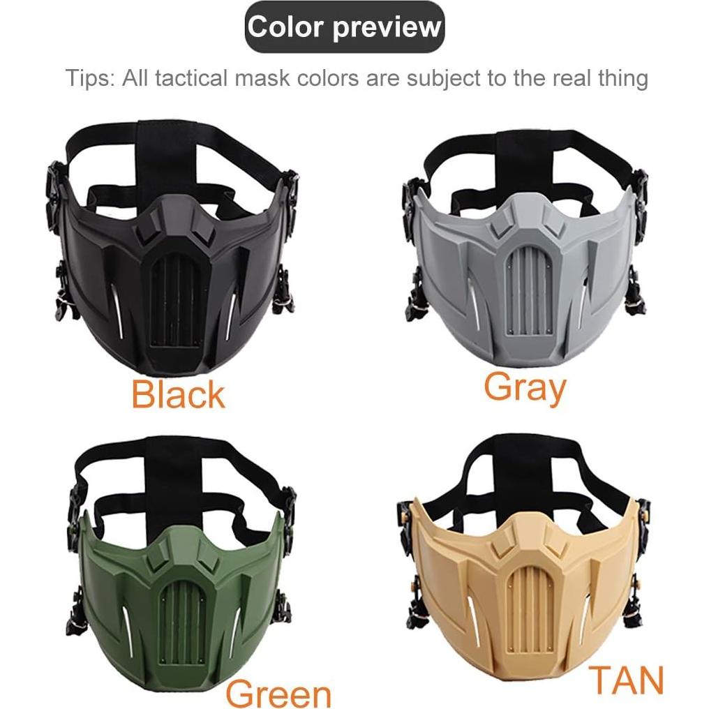 Máscara de Airsoft Yeesport 4546 con Correa Ajustable - Negro