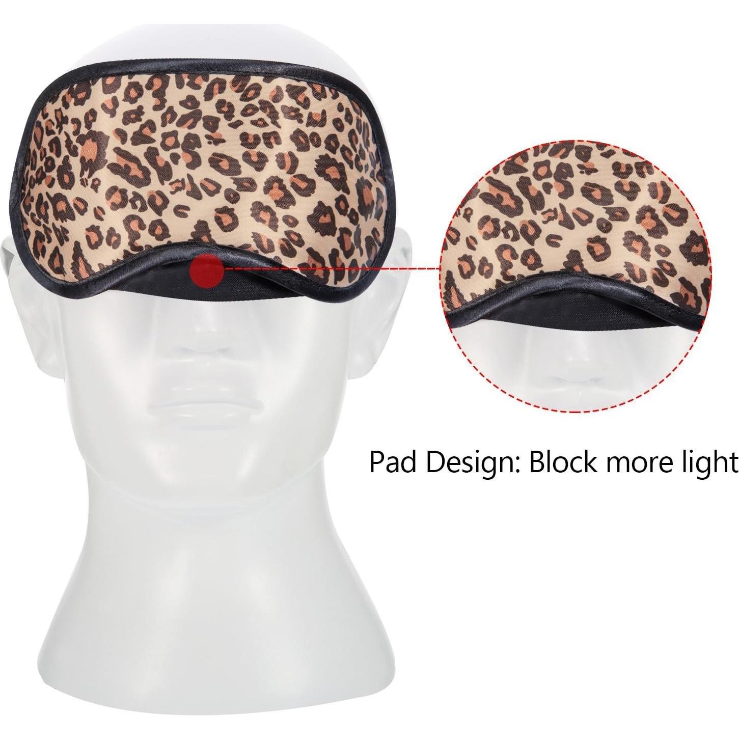 Paquete de 10 Máscaras de Dormir Leopardo Amyzor - Suaves y Ajustables