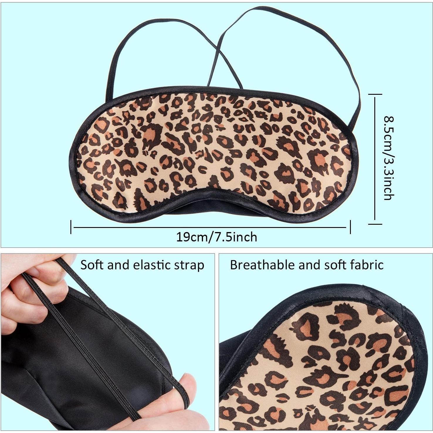 Paquete de 10 Máscaras de Dormir Leopardo Amyzor - Suaves y Ajustables