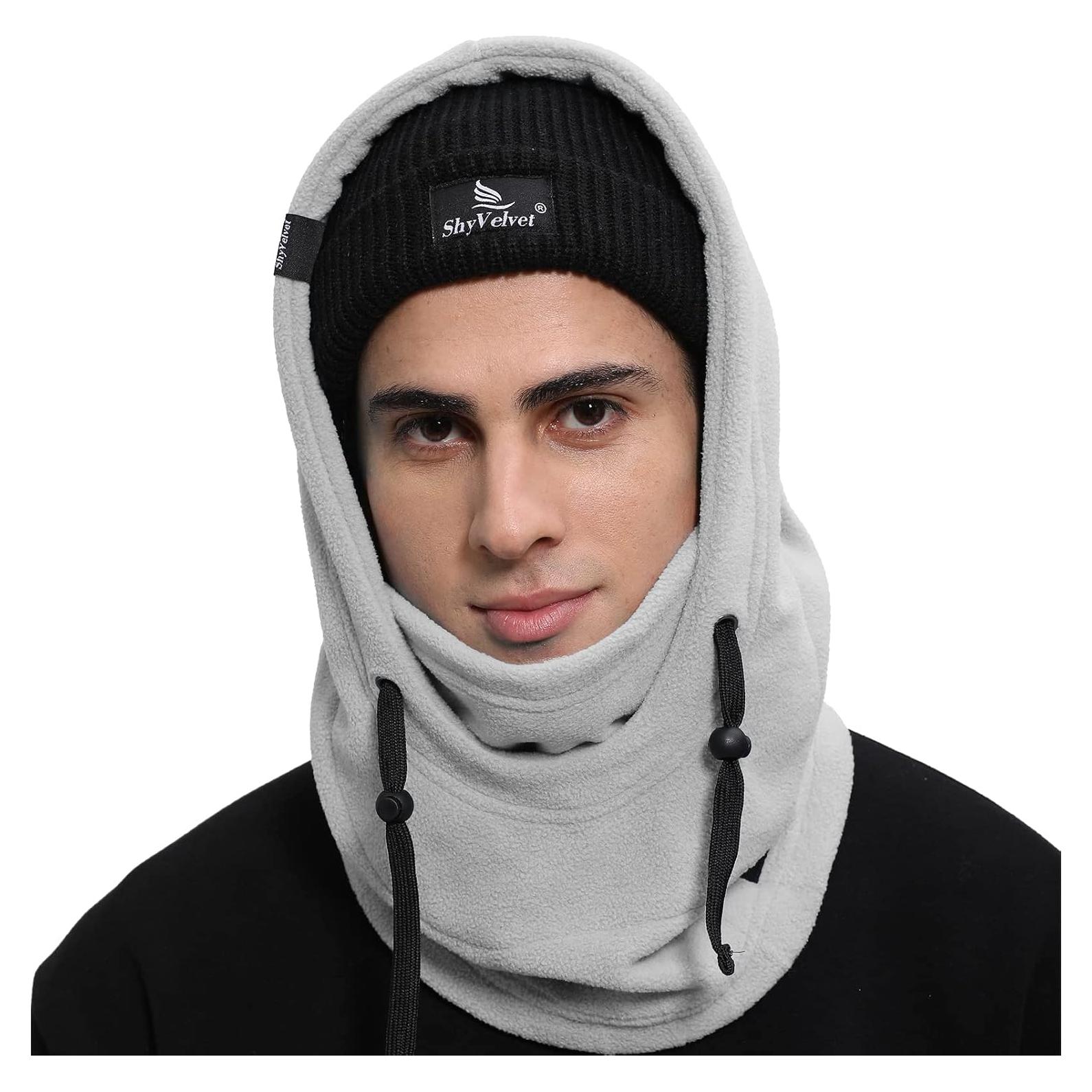 Balaclava de Esquí Polar Gris Unisex Resistente al Viento