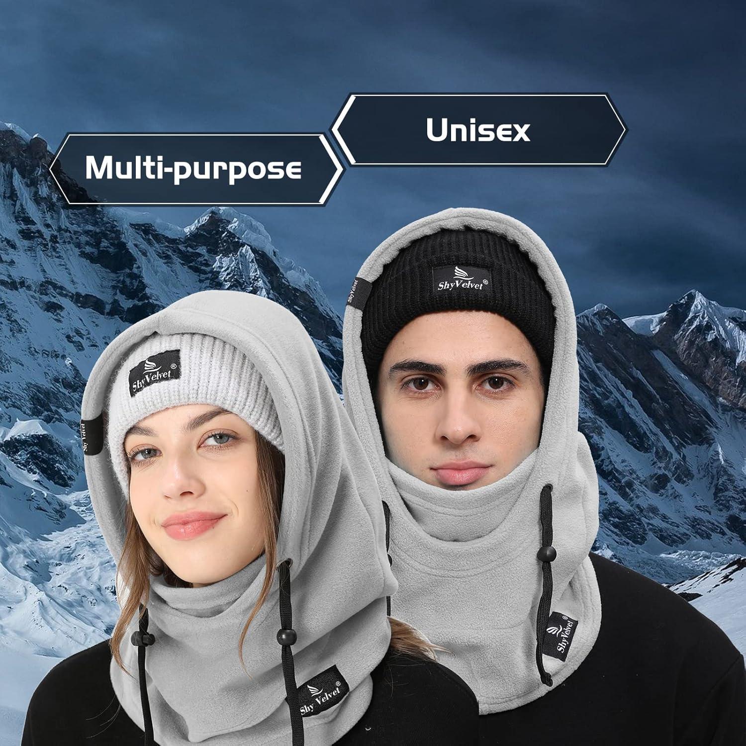 Balaclava de Esquí Polar Gris Unisex Resistente al Viento