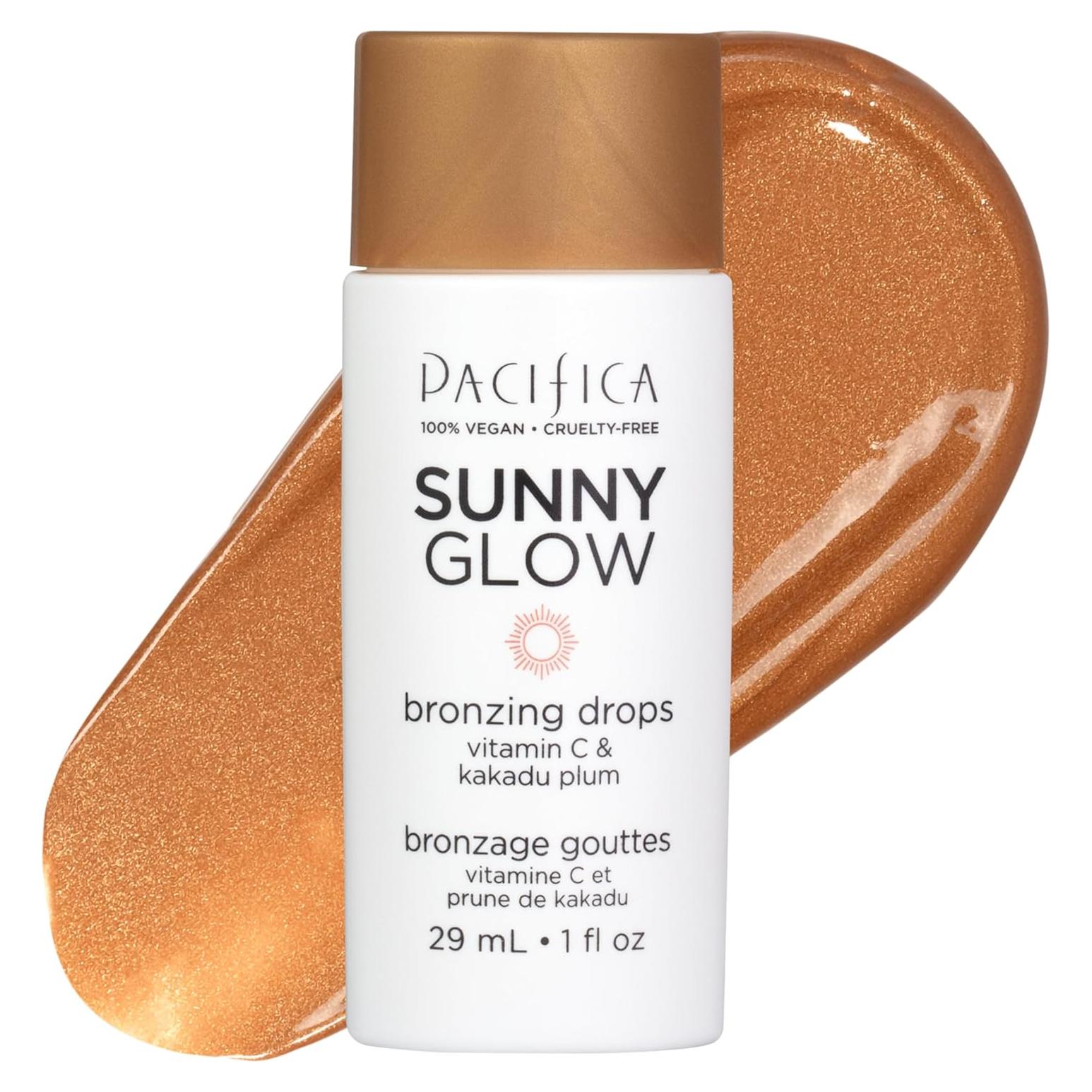 Bronceador Líquido Pacifica Sunny Glow - 40.82g, Brillo Natural