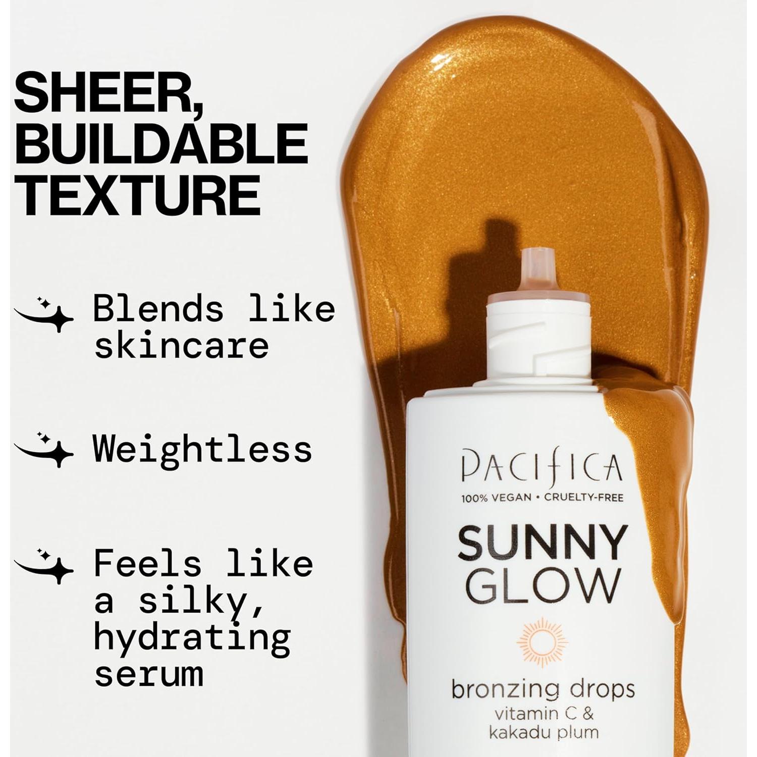 Bronceador Líquido Pacifica Sunny Glow - 40.82g, Brillo Natural