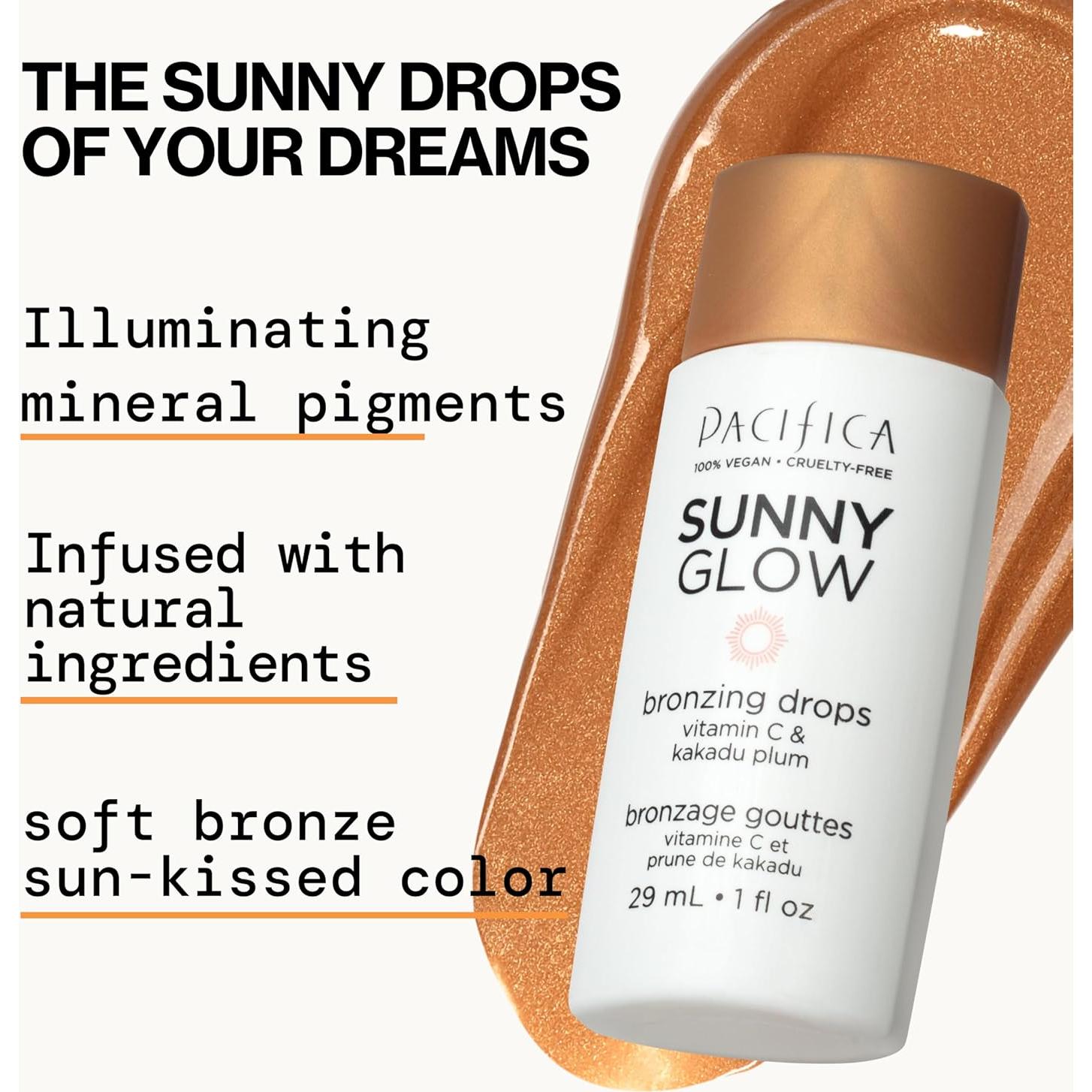 Bronceador Líquido Pacifica Sunny Glow - 40.82g, Brillo Natural