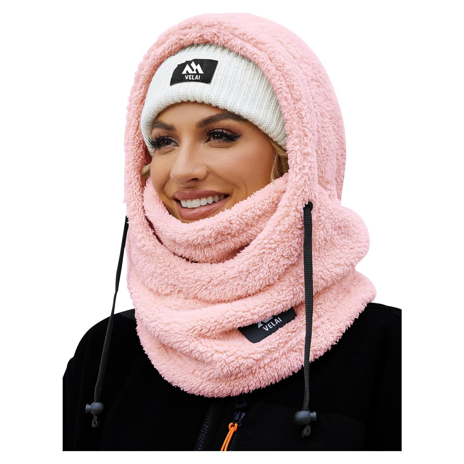 Balaclava de Forro Polar Rosa Unisex a Prueba de Viento