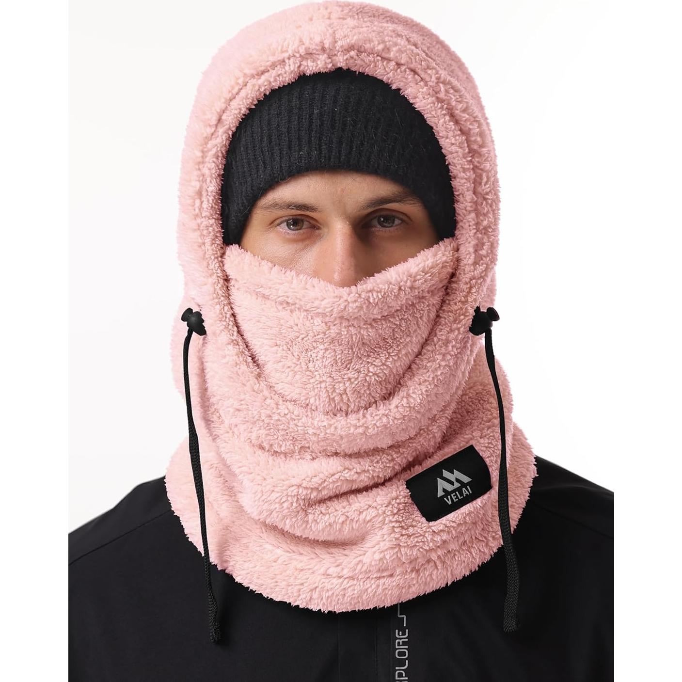 Balaclava de Forro Polar Rosa Unisex a Prueba de Viento