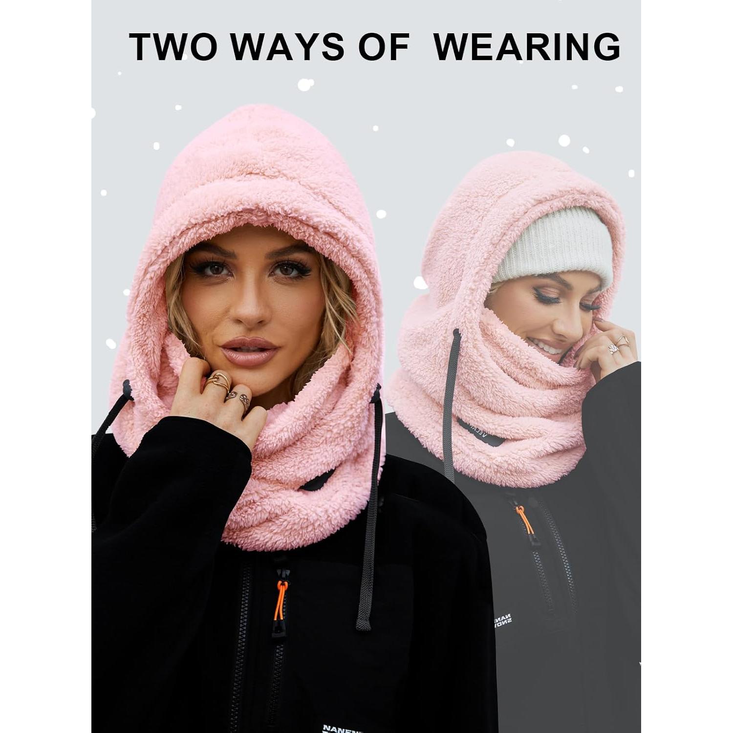 Balaclava de Forro Polar Rosa Unisex a Prueba de Viento