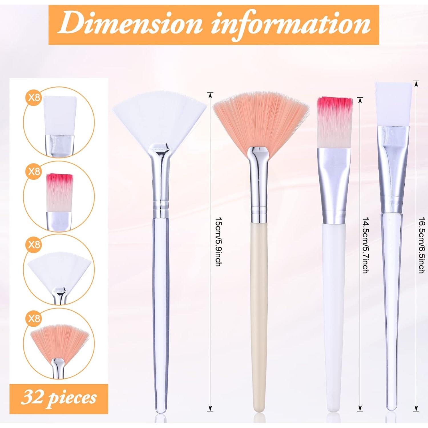 Conjunto de 32 Brochas de Maquillaje Honeydak - Rosa y Blanco