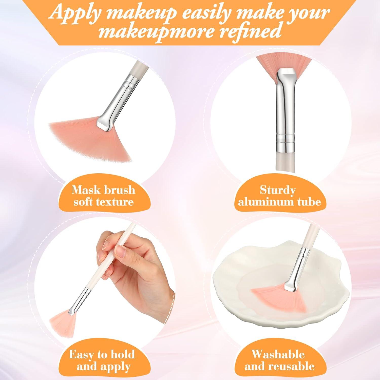 Conjunto de 32 Brochas de Maquillaje Honeydak - Rosa y Blanco