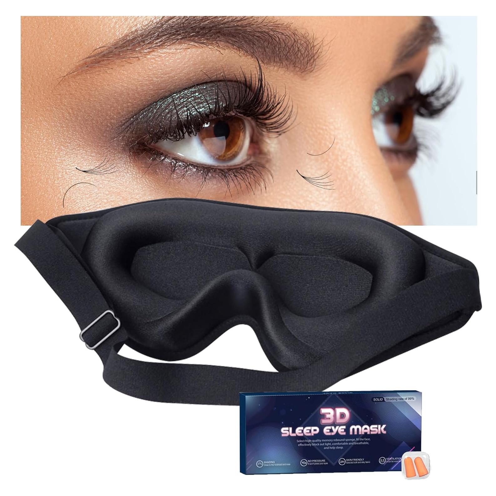 Máscara de Sueño Contorneada 3D Remowhalle para Pestañas