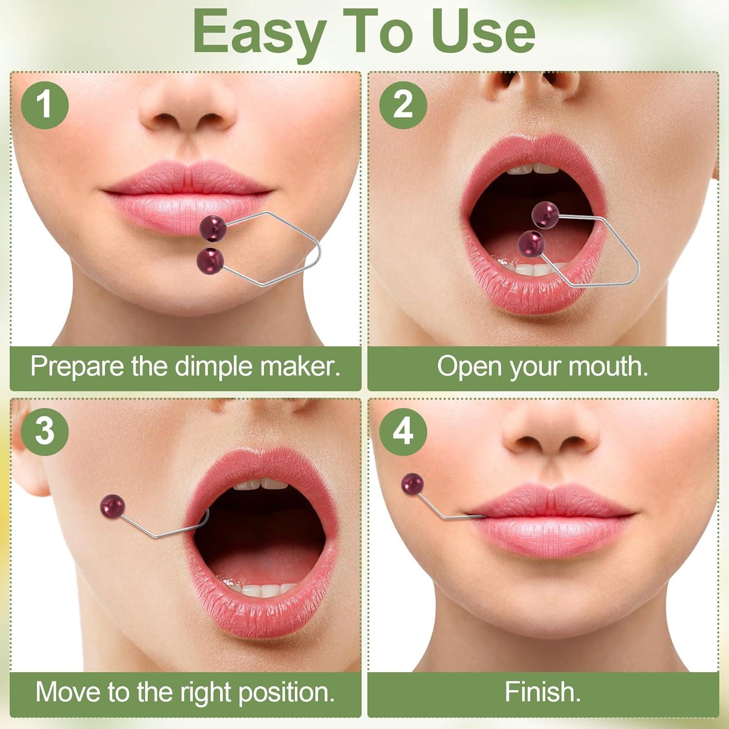 Creador de Hoyuelos Facial CustomyLife 2pcs Rojo Oscuro