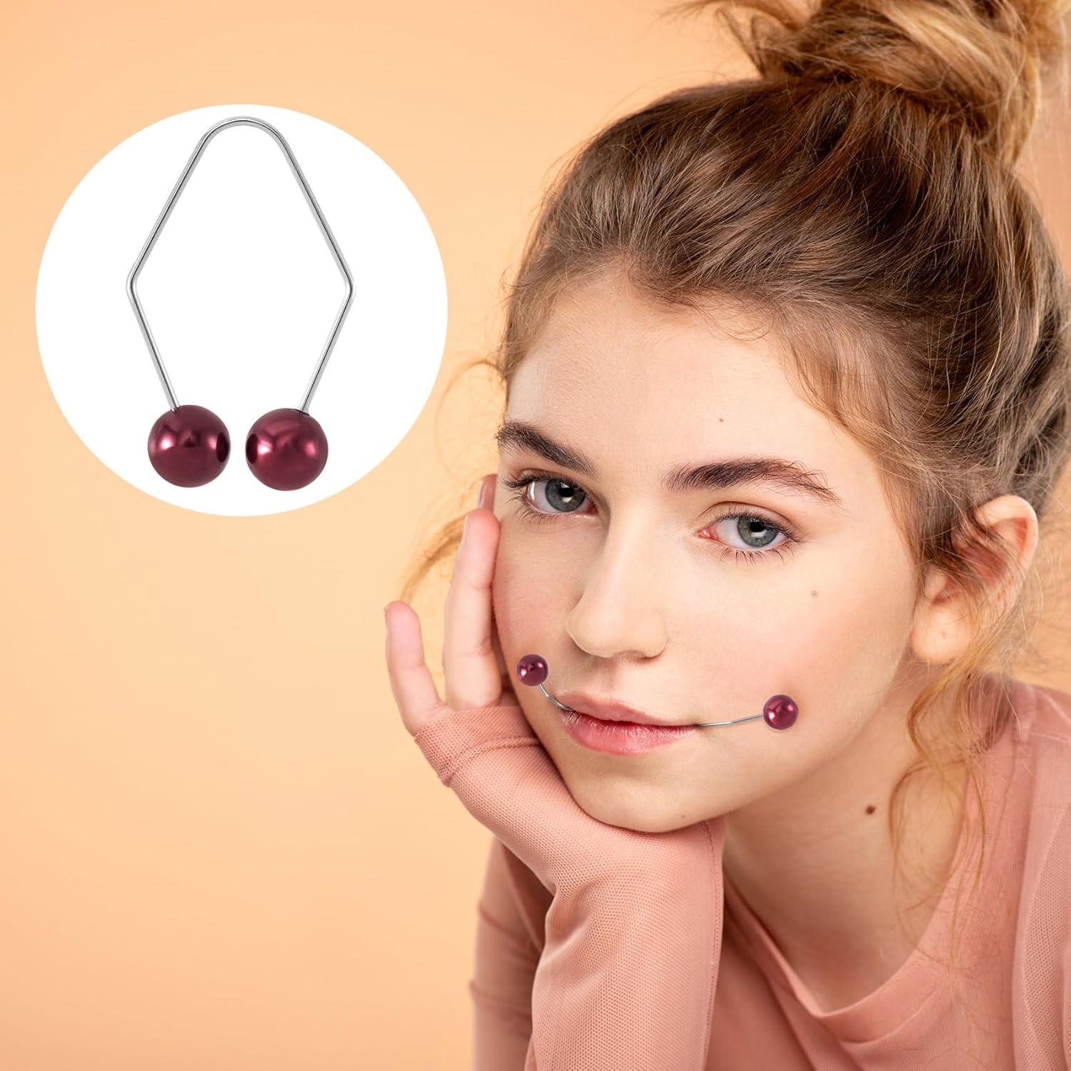 Creador de Hoyuelos Facial CustomyLife 2pcs Rojo Oscuro