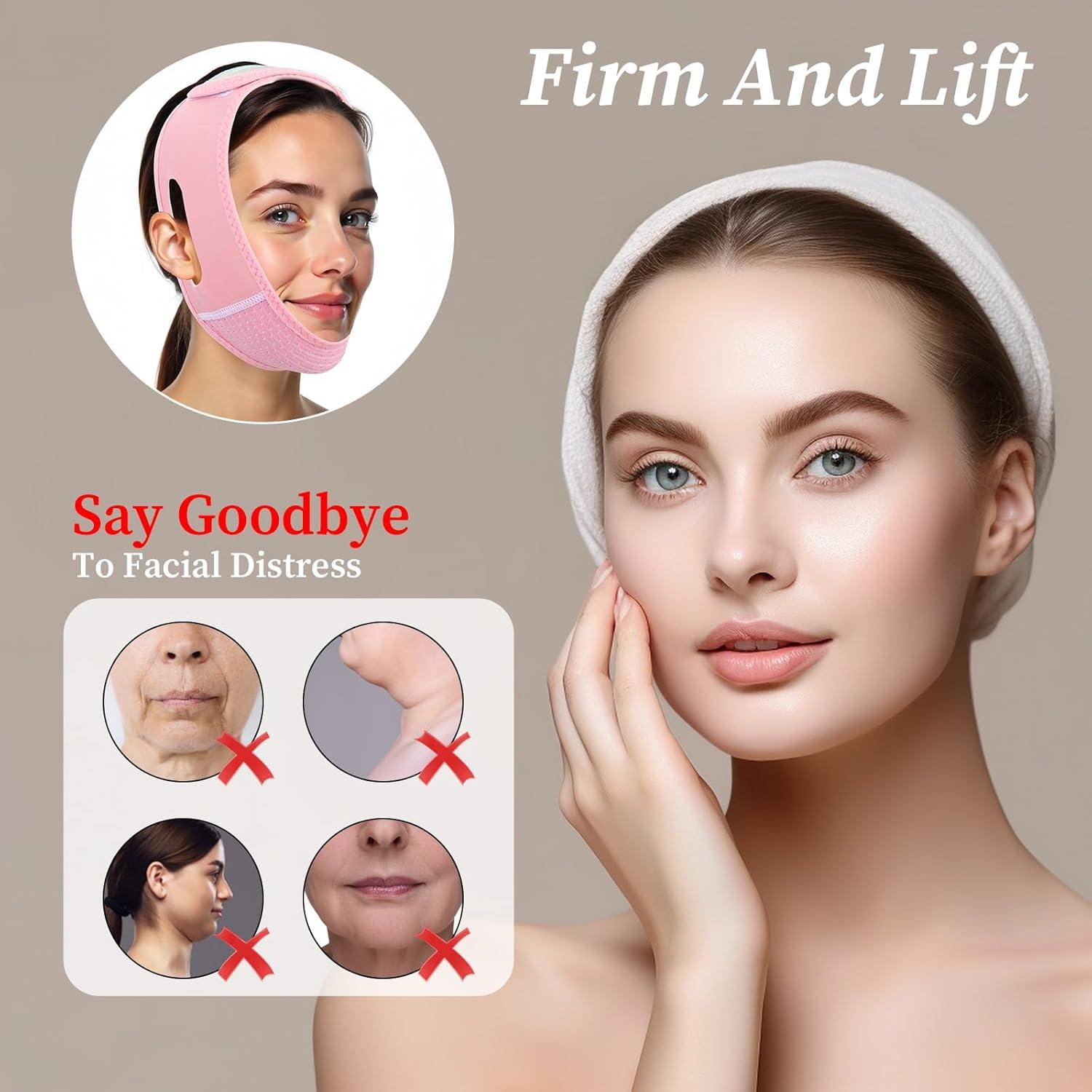 2 Piezas Máscara Reutilizable para Levantar la Cara Tucnoeu