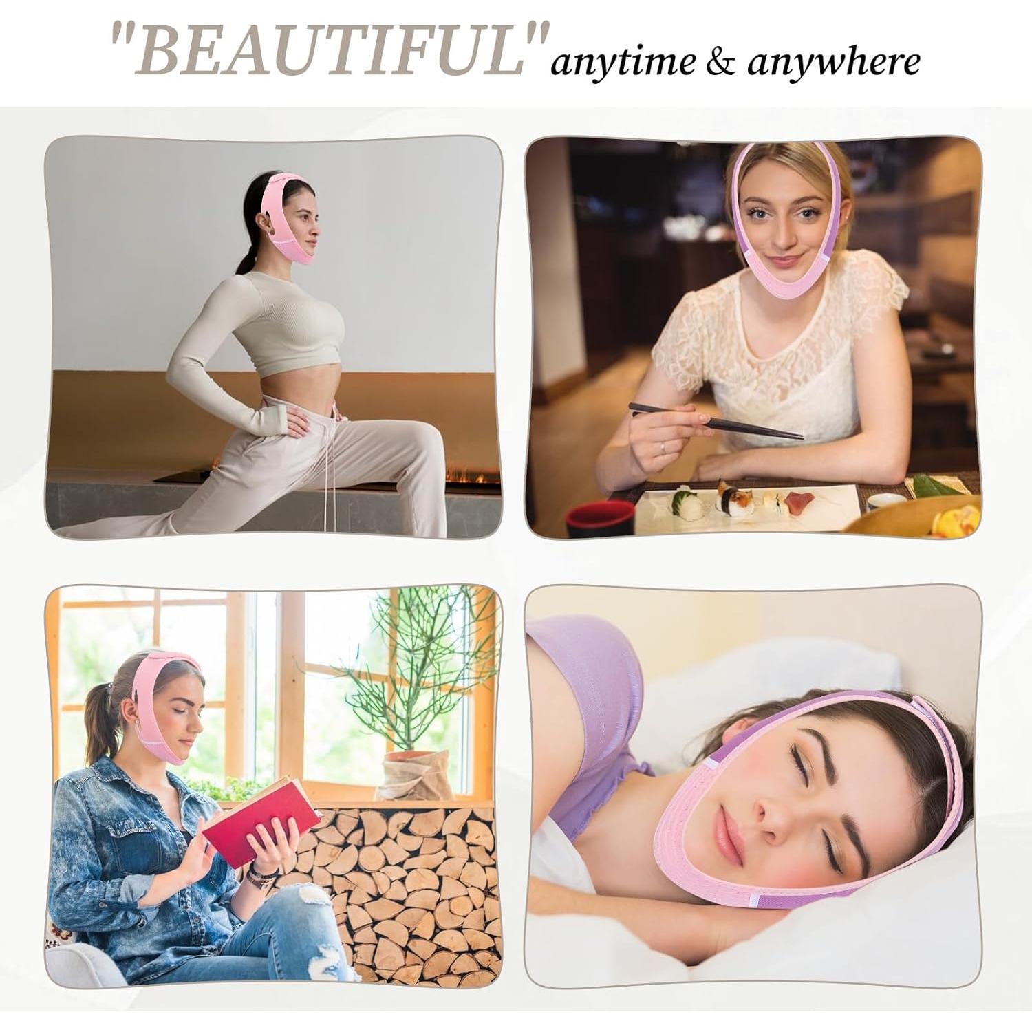 2 Piezas Máscara Reutilizable para Levantar la Cara Tucnoeu