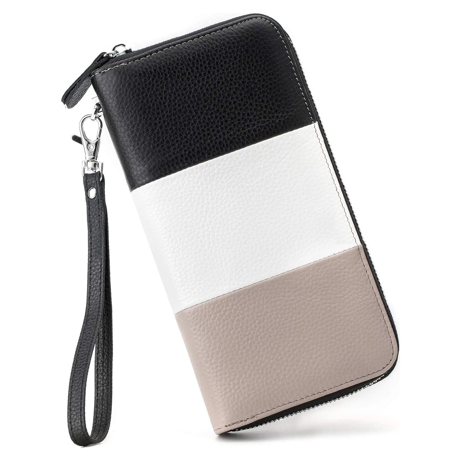 Cartera de Cuero Genuino Moflycom con Bloqueo RFID 21.6x10.9cm