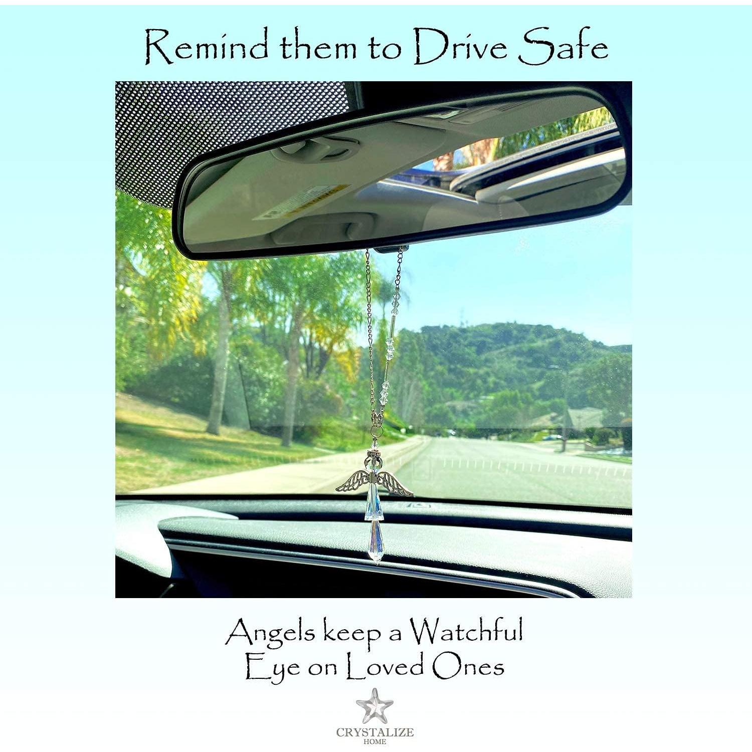 Encanto de Ángel Guardián de Cristal Esmeralda para Auto