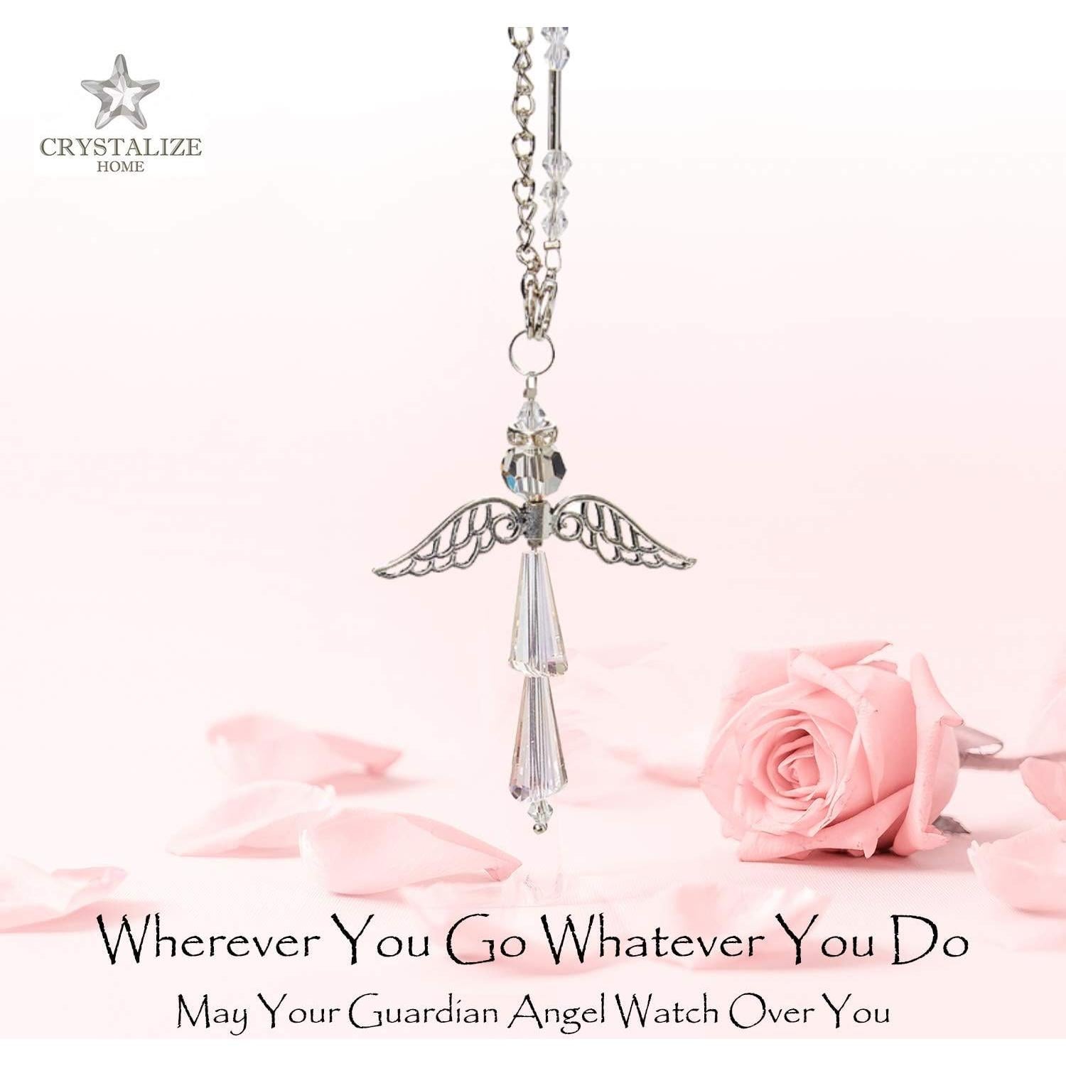 Encanto de Ángel Guardián de Cristal Esmeralda para Auto