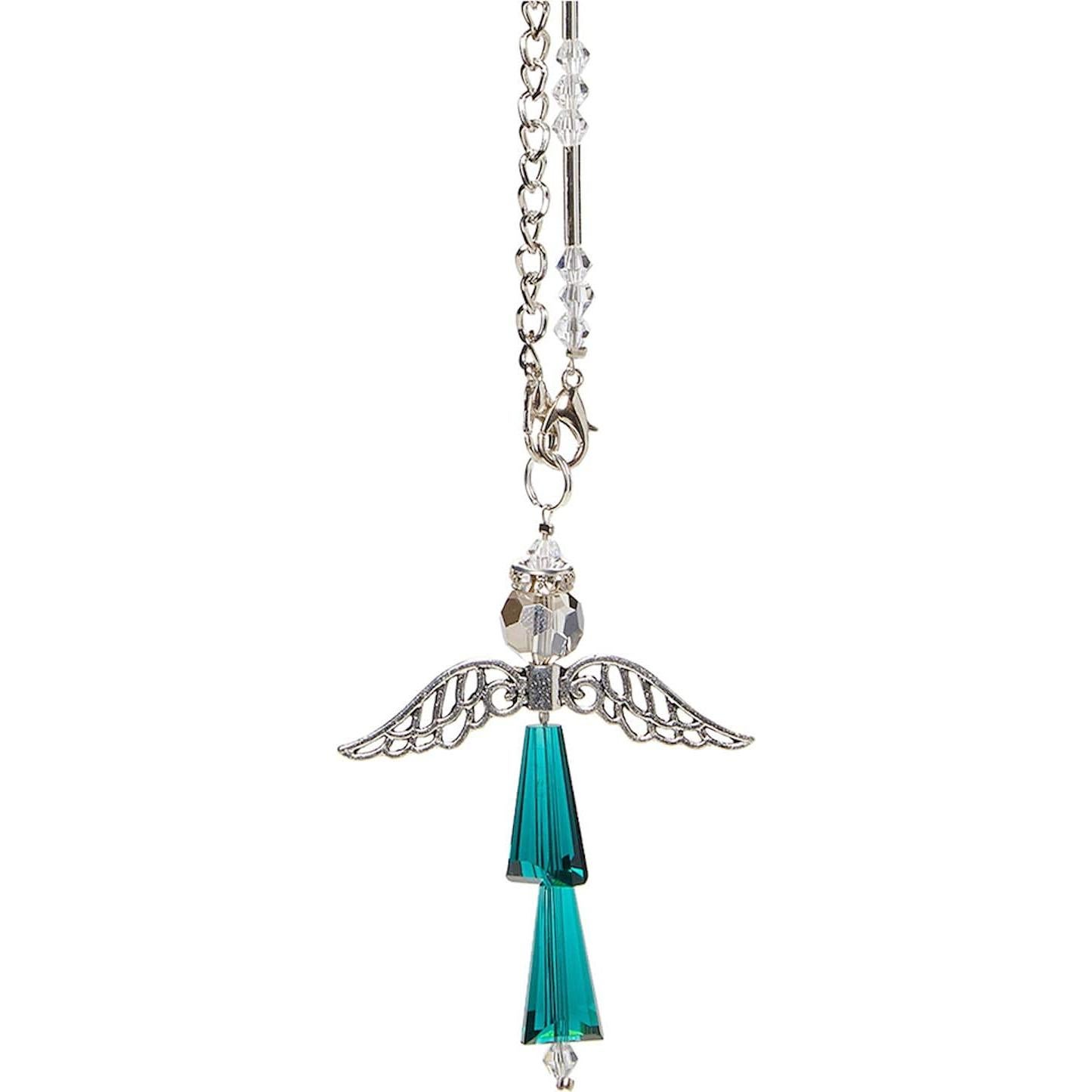 Encanto de Ángel Guardián de Cristal Esmeralda para Auto