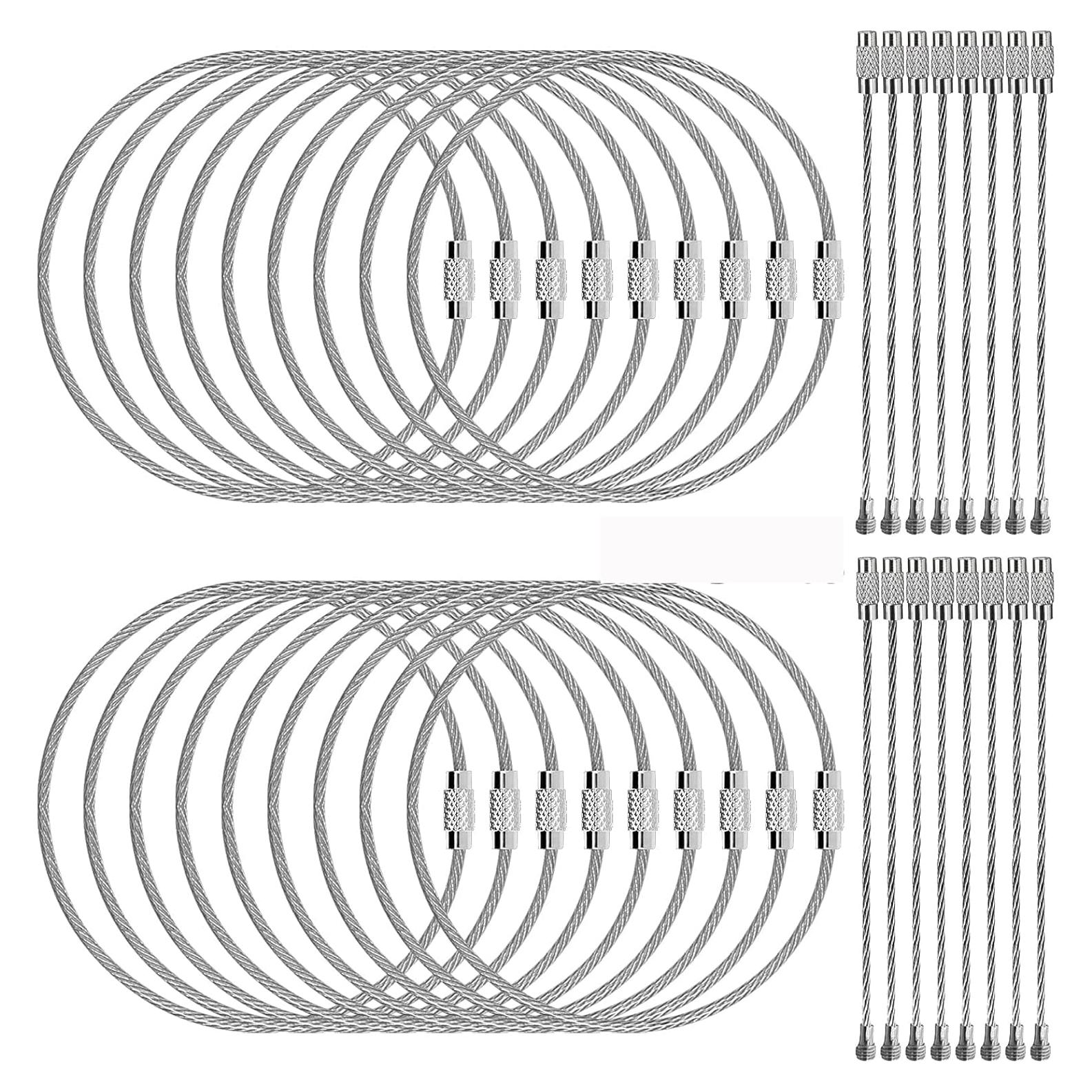 100 Llaveros de Alambre de Acero Inoxidable AOOTOOSPORT 16 cm