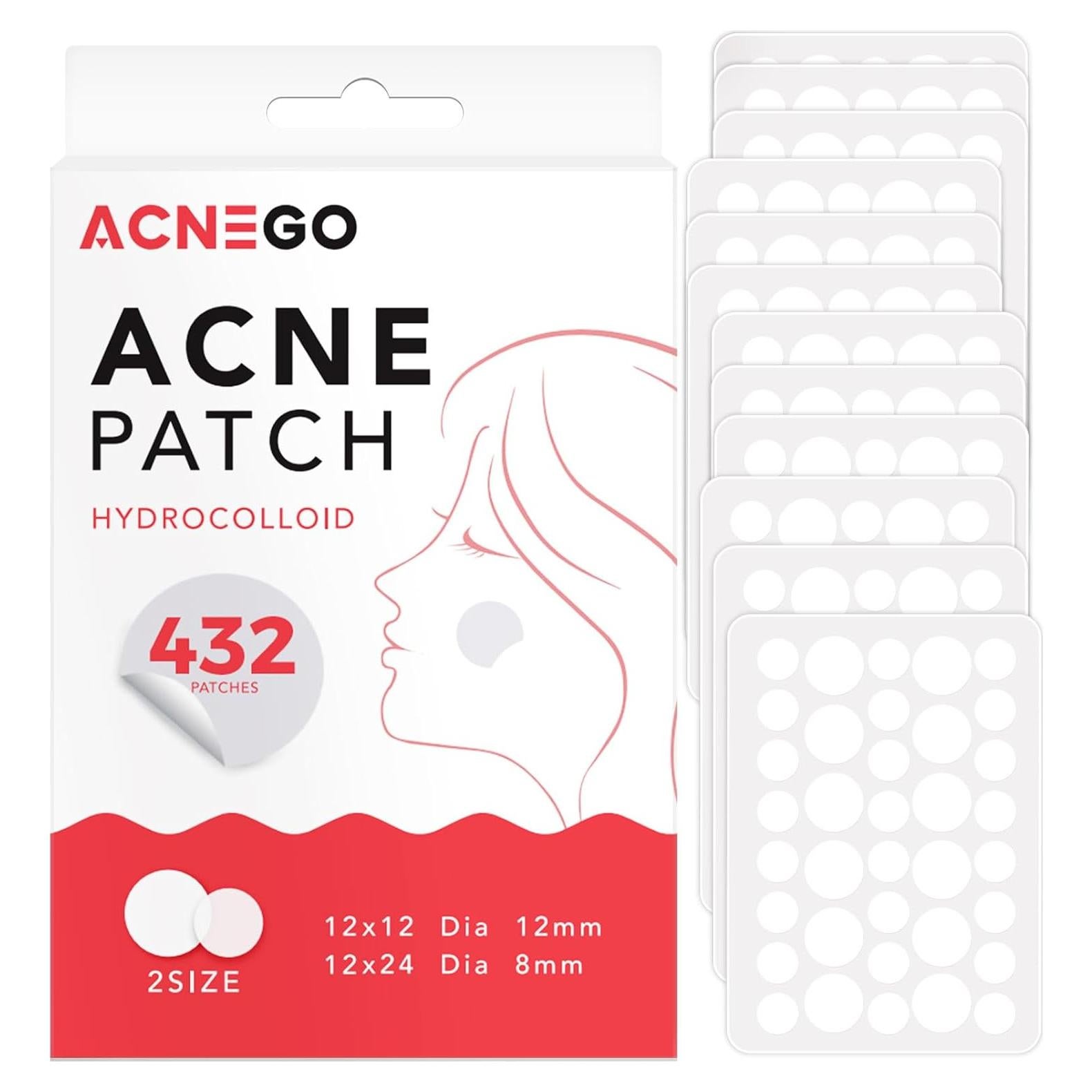 Parches para Acné Hidrocoloides AcneGo 432 Contadores 8mm y 12mm