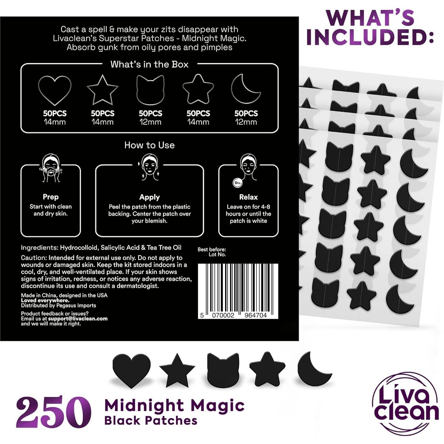 Parches para Granitos LivaClean 250CT Estrella Negra con Ácido Salicílico