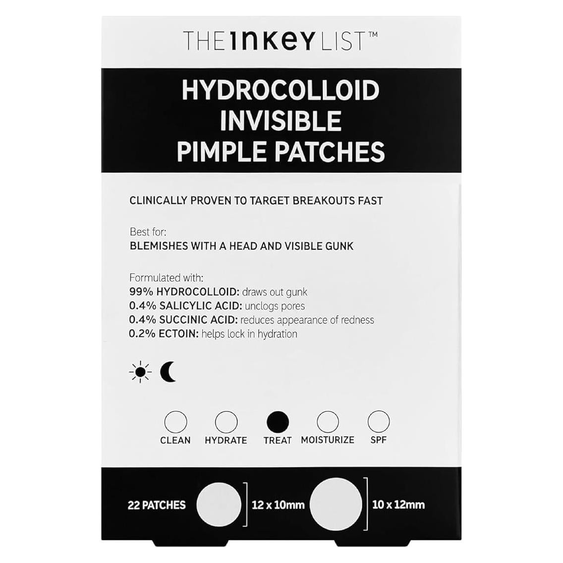 Parches Invisibles para Granos Hydrocolloid The INKEY List - 12 Piezas