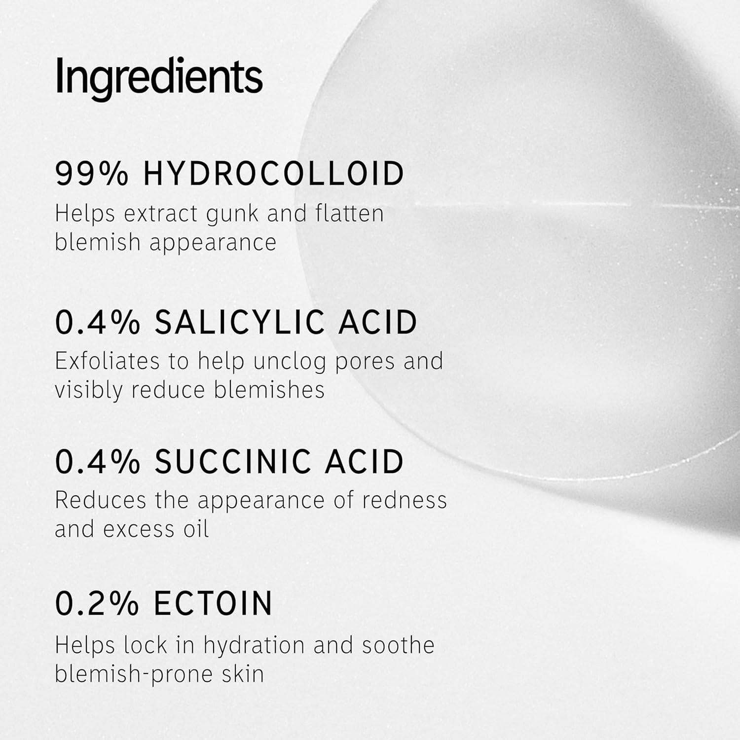 Parches Invisibles para Granos Hydrocolloid The INKEY List - 12 Piezas