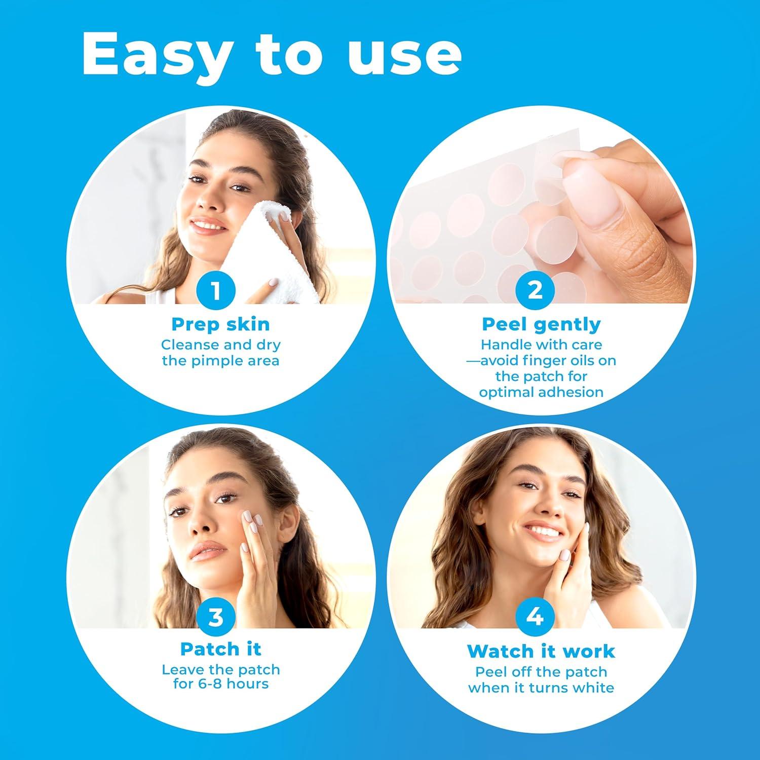 Parches para Granos Hydrocolloid PatchRx - 240 Unidades con Aceite de Árbol de Té