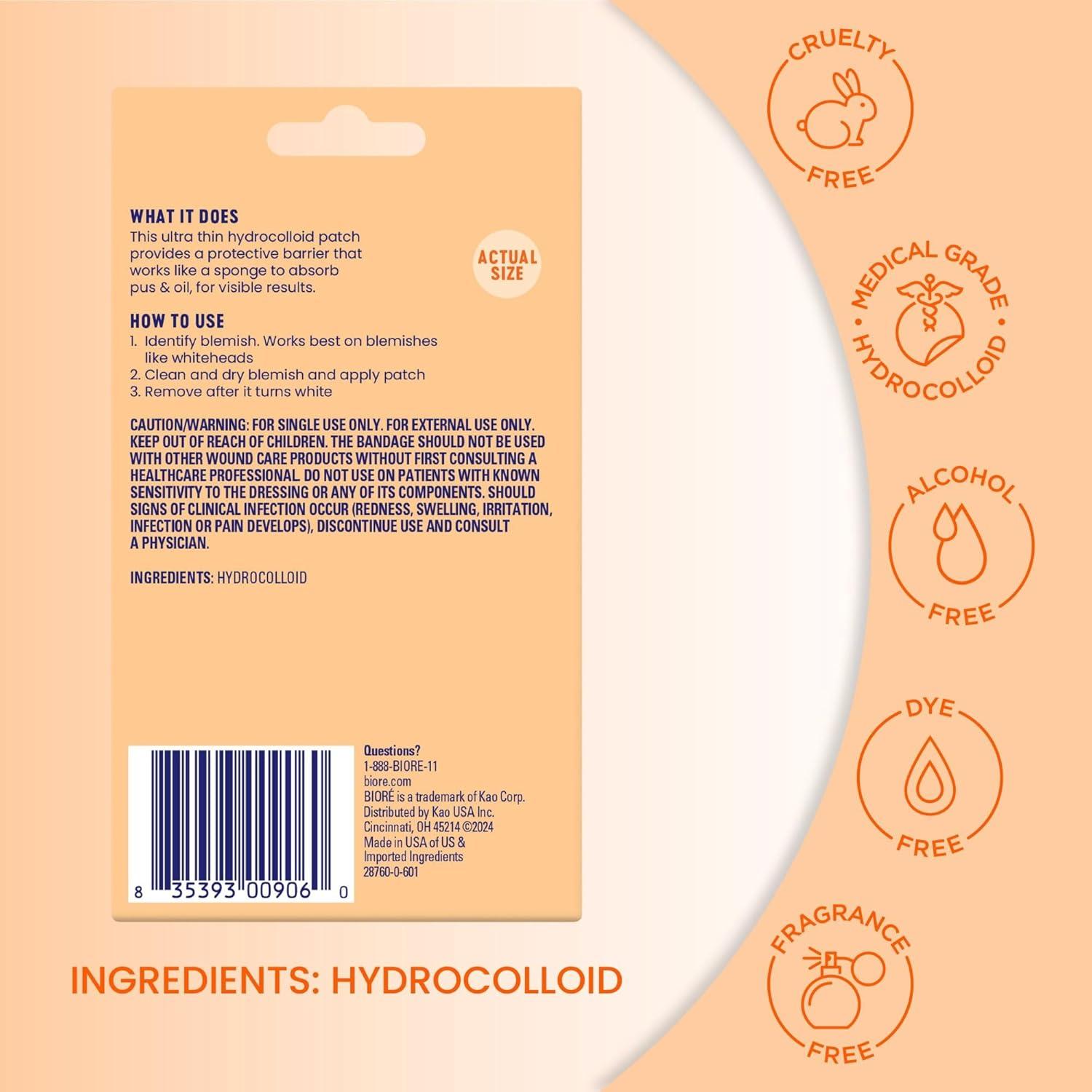 Parches para Granitos Biore 30 Unidades Hidrocoloide Grado Médico