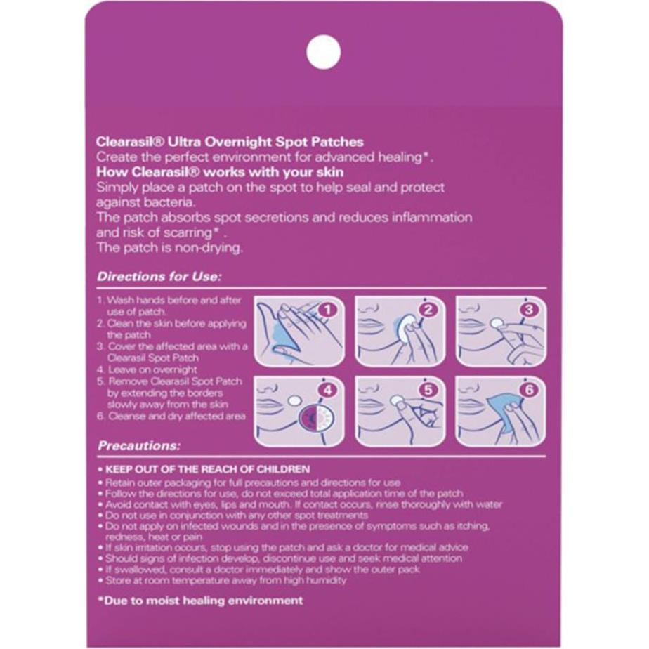 Parches Clearasil para Acné Nocturno - 18 Unidades